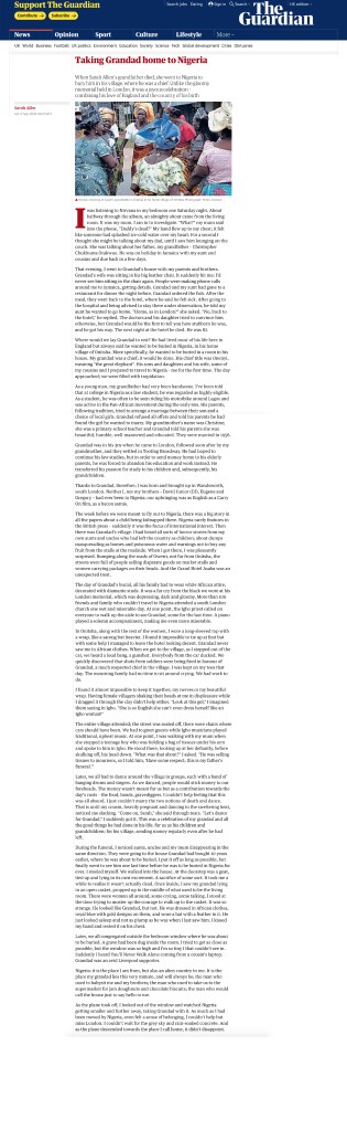 The Guardian, Taking Grandad Home, Nigeria